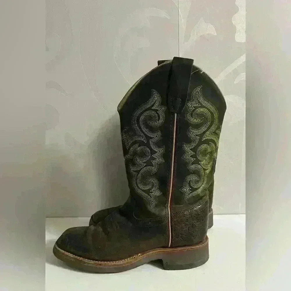 Old West Children's Broad Square Toe Boot - Picture 3 of 8